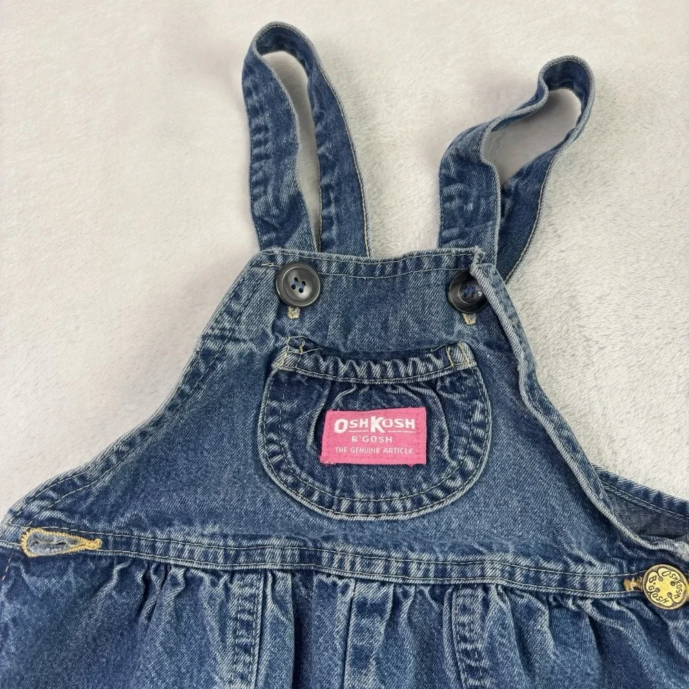 VTG Oshkosh B'Gosh Blue Denim Jeans Overalls Toddlers 4T Kids